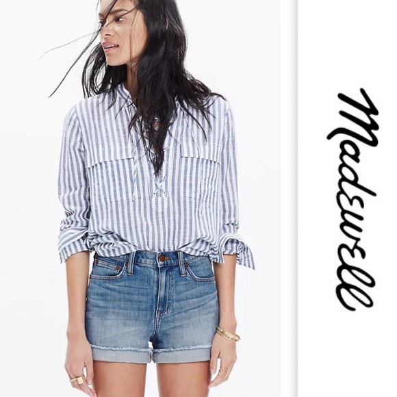 Madewell High-Rise Denim Boyshorts Style F1607 Raw Hem Size 28 - Picture 1 of 8